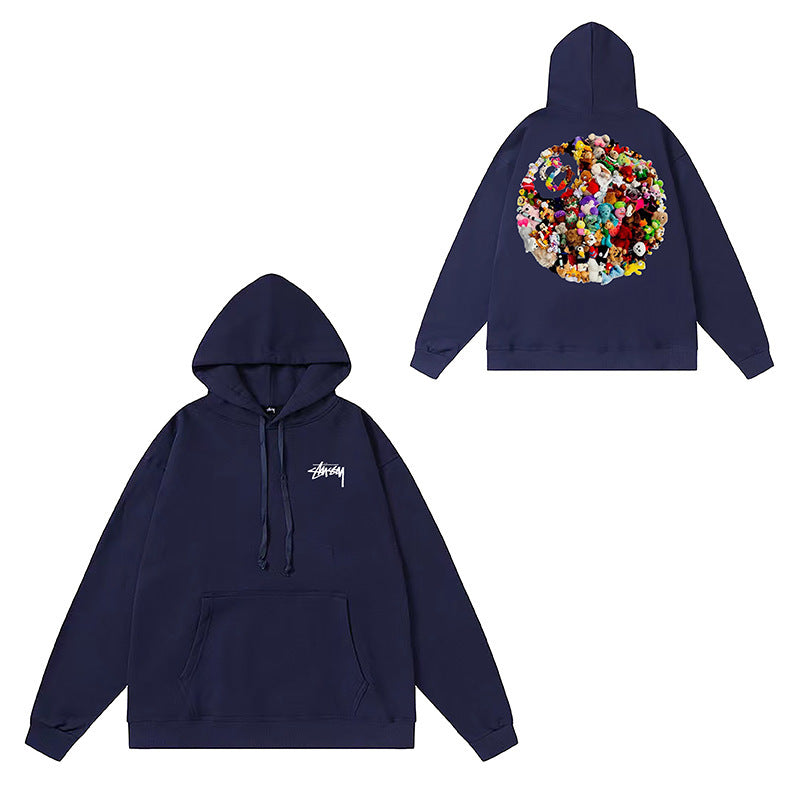 Original label: One piece trendy brand SU Western hoodie hooded autumn and winter new letter dice black eight hat couple outfit (2)