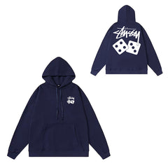 Original label: One piece trendy brand SU Western hoodie hooded autumn and winter new letter dice black eight hat couple outfit (12)