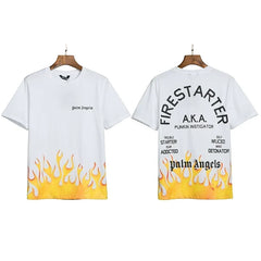 Palm Angels Firestarter Flame Graphic T-Shirt - White