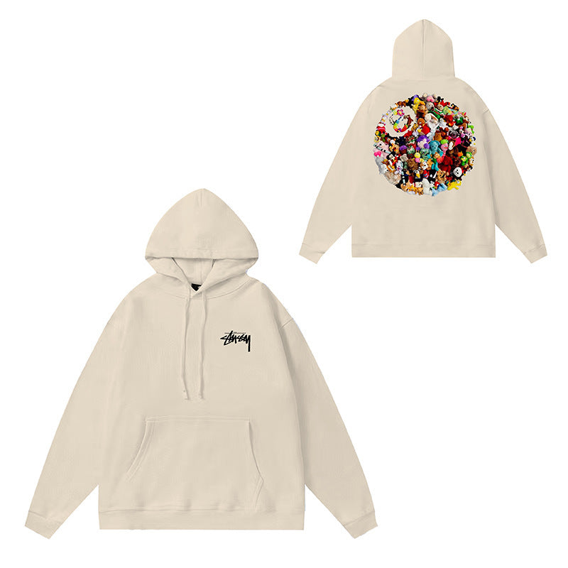 Original label: One piece trendy brand SU Western hoodie hooded autumn and winter new letter dice black eight hat couple outfit (2)