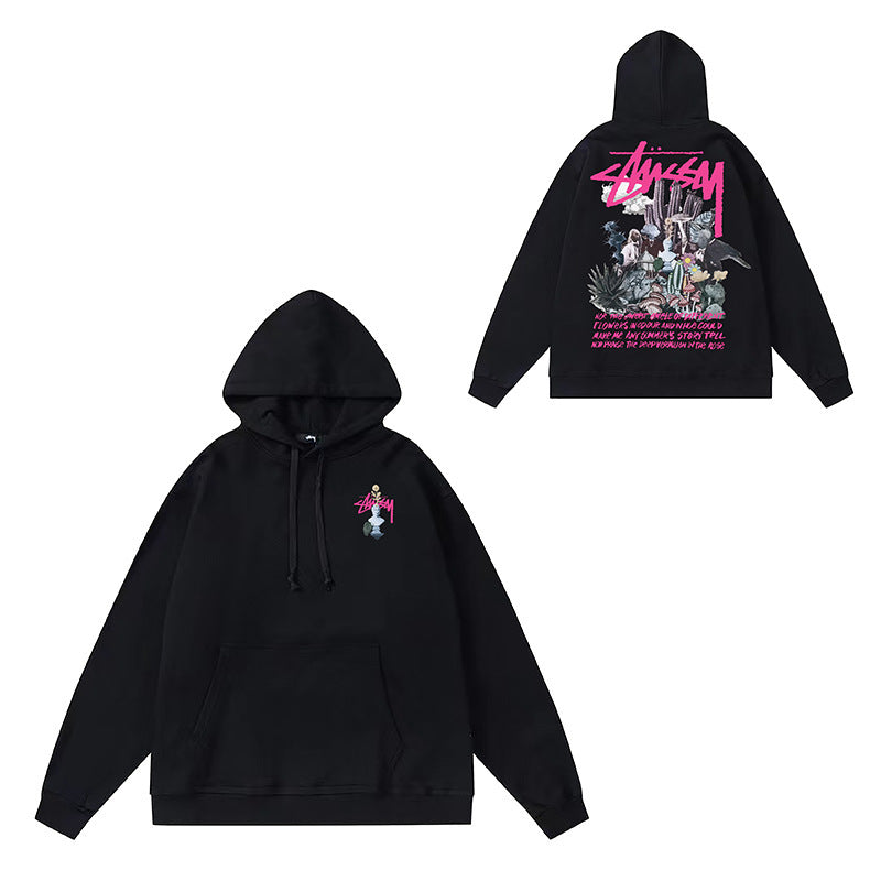 Original label: One piece trendy brand SU Western hoodie hooded autumn and winter new letter dice black eight hat couple outfit (3)