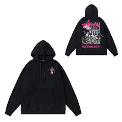 Original label: One piece trendy brand SU Western hoodie hooded autumn and winter new letter dice black eight hat couple outfit (3)