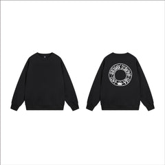 Cross border black 8 dice hoodie for autumn and winter, men's and women's round neck looped long sleeved hoodie, pure cotton outer (11)