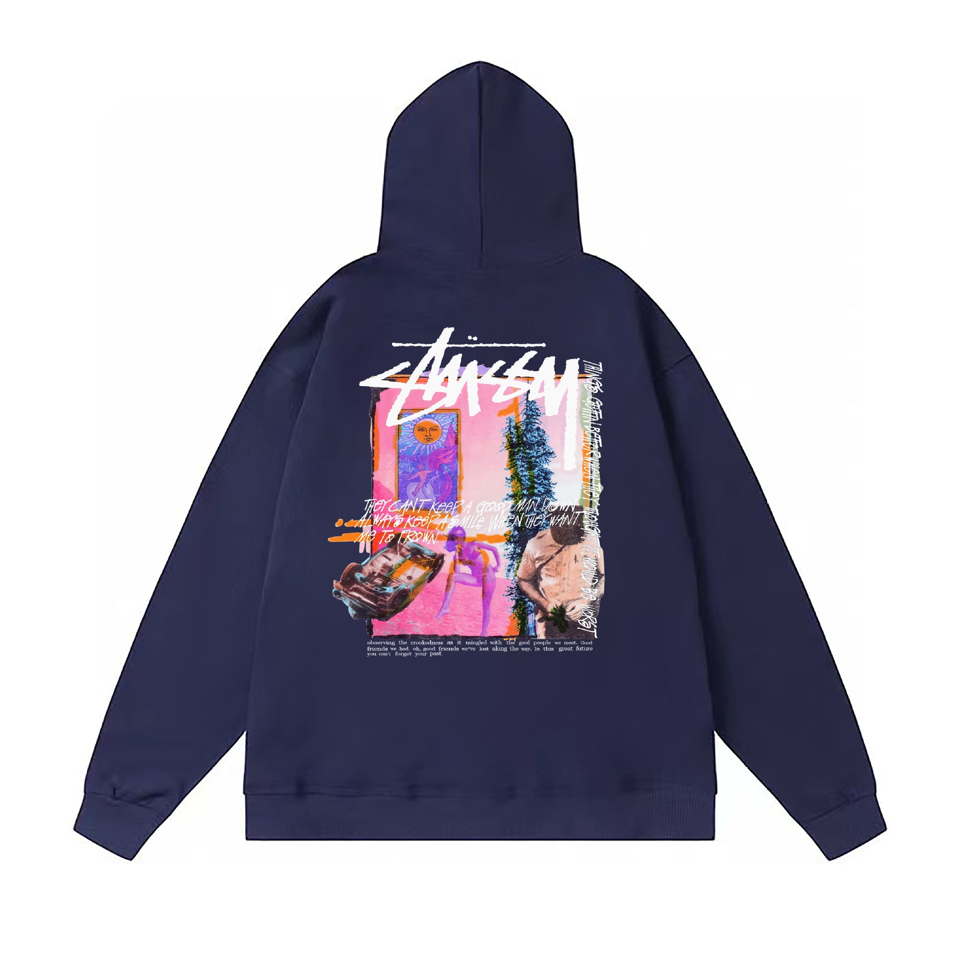 Original autumn and winter new trendy brand Sutu West classic letter print parade hooded sweatshirt jacket (20)