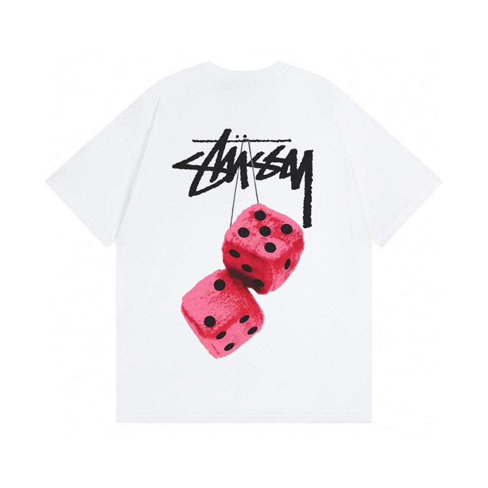 Original 2024 Spring/Summer New Trendy Brand Stu Classic Parade Printed Letter Men's and Women's Same Short Sleeve One Piece Hair Collection (9)