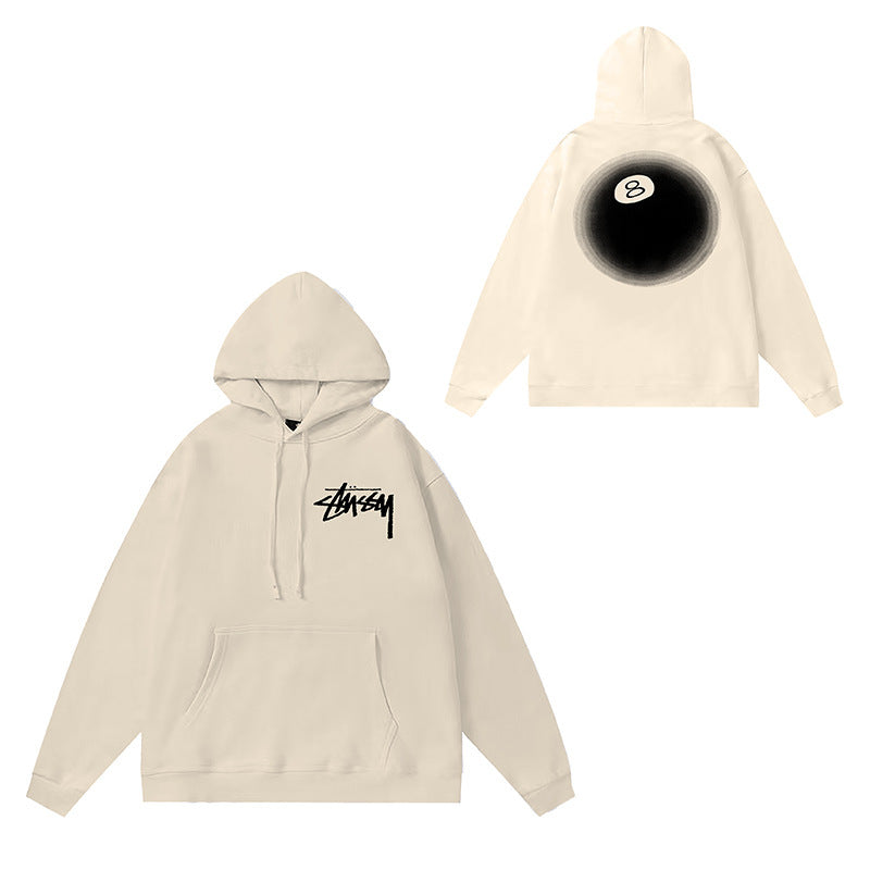 Original label: One piece trendy brand SU Western hoodie hooded autumn and winter new letter dice black eight hat couple outfit (1)