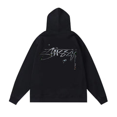 Original autumn and winter new trendy brand Sutu West classic letter print parade hooded sweatshirt jacket (12)
