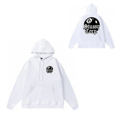 Original label: One piece trendy brand SU Western hoodie hooded autumn and winter new letter dice black eight hat couple outfit (10)