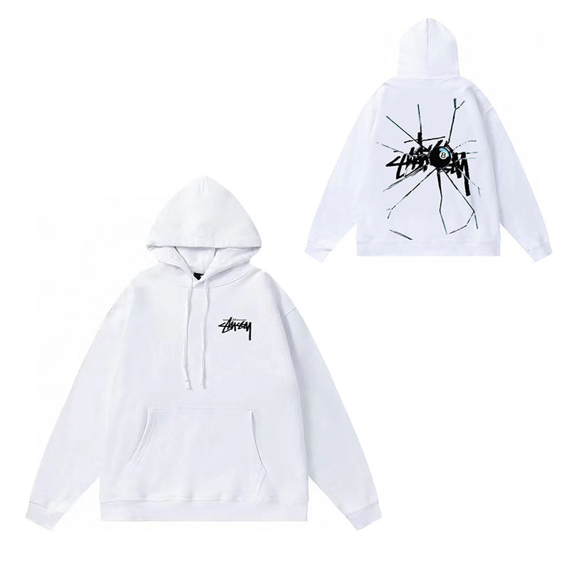 Original label: One piece trendy brand SU Western hoodie hooded autumn and winter new letter dice black eight hat couple outfit (4)