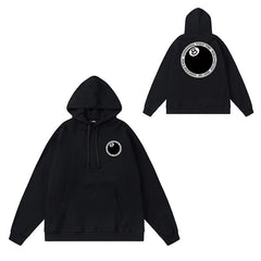 Original label: One piece trendy brand SU Western hoodie hooded autumn and winter new letter dice black eight hat couple outfit (7)