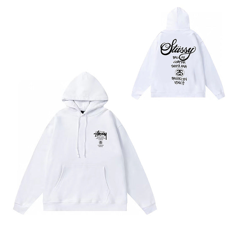 Original label: One piece trendy brand SU Western hoodie hooded autumn and winter new letter dice black eight hat couple outfit (5)