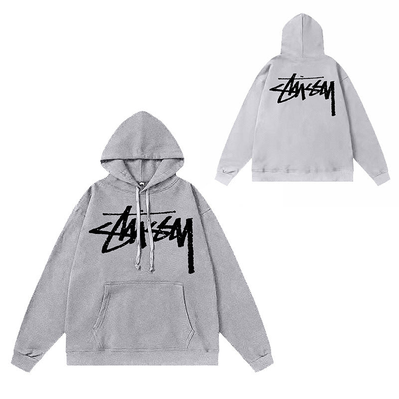 Original label: One piece trendy brand SU Western hoodie hooded autumn and winter new letter dice black eight hat couple outfit (19)