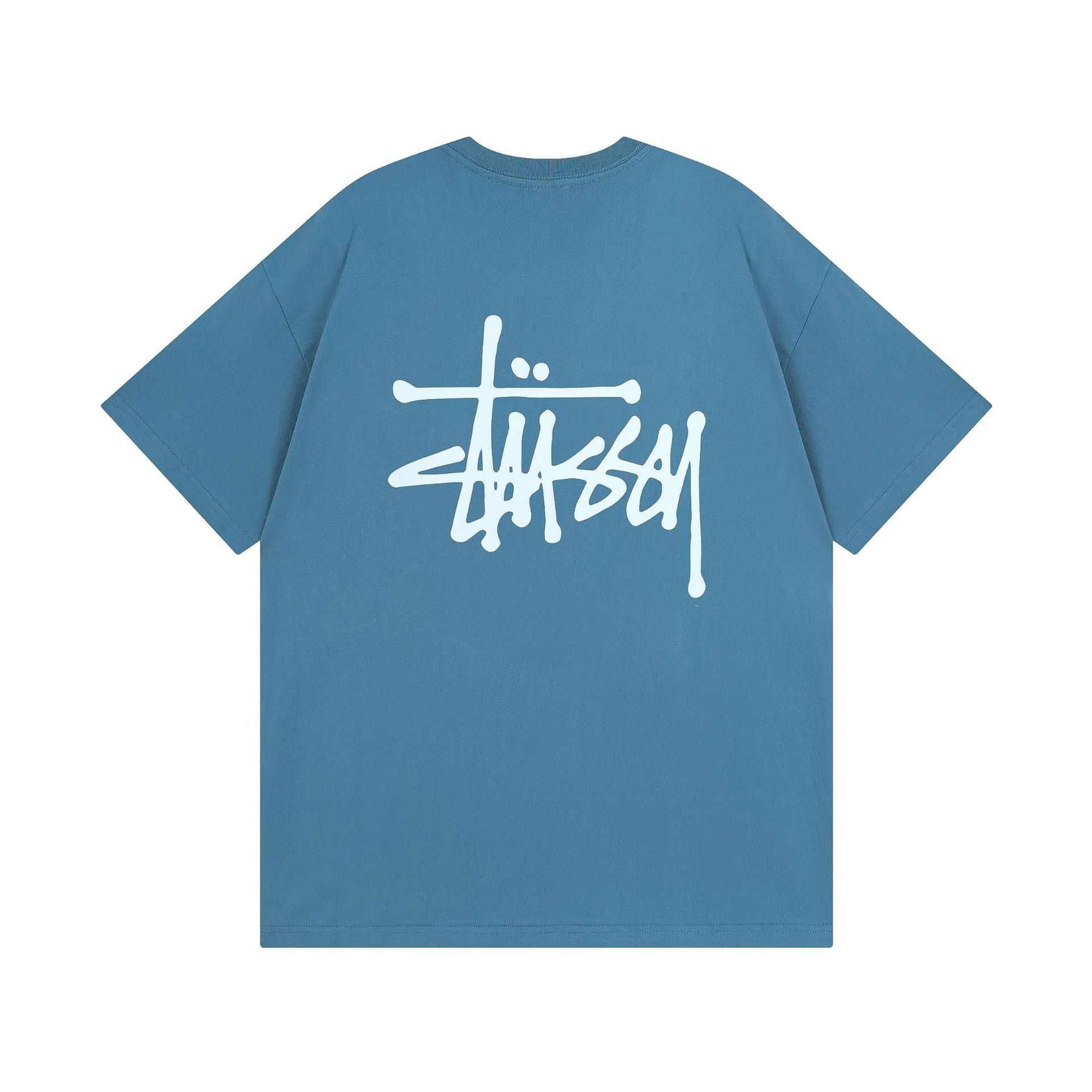 Original 2024 Spring/Summer New Trendy Brand Stu Classic Parade Printed Letter Men's and Women's Same Short Sleeve One Piece Hair Collection (12)