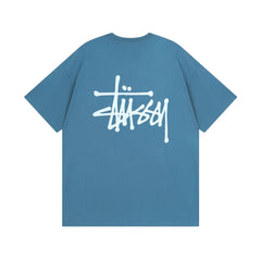 Original 2024 Spring/Summer New Trendy Brand Stu Classic Parade Printed Letter Men's and Women's Same Short Sleeve One Piece Hair Collection (12)