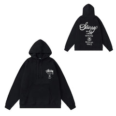 Original label: One piece trendy brand SU Western hoodie hooded autumn and winter new letter dice black eight hat couple outfit (6)