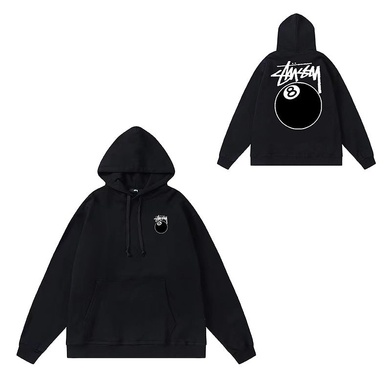 Original label: One piece trendy brand SU Western hoodie hooded autumn and winter new letter dice black eight hat couple outfit (8)