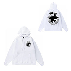 Original label: One piece trendy brand SU Western hoodie hooded autumn and winter new letter dice black eight hat couple outfit (11)