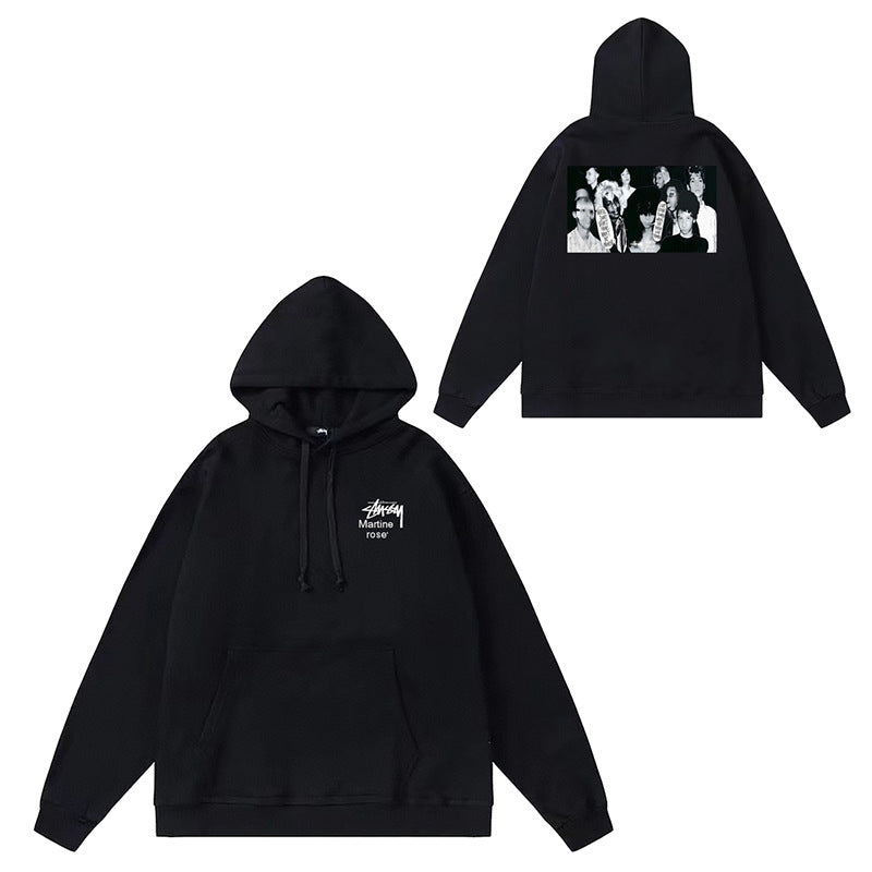 Original label: One piece trendy brand SU Western hoodie hooded autumn and winter new letter dice black eight hat couple outfit (16)