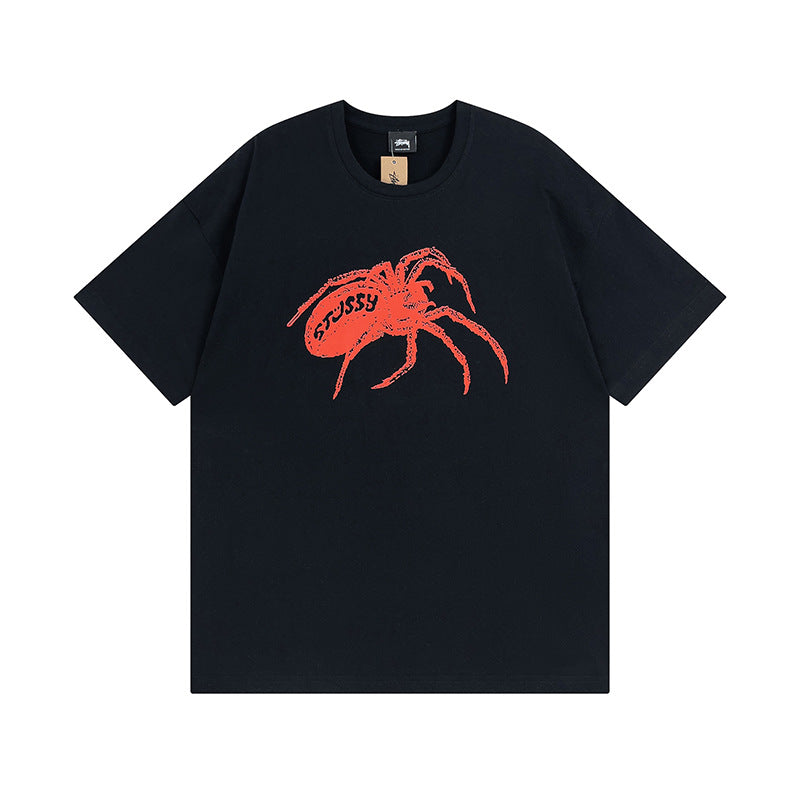 Original 2024 Spring/Summer New Trendy Brand Stu Classic Parade Printed Letter Men's and Women's Same Short Sleeve One Piece Hair Collection (19)