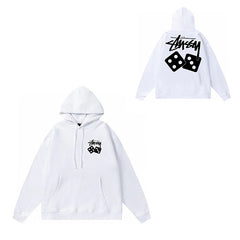 Original label: One piece trendy brand SU Western hoodie hooded autumn and winter new letter dice black eight hat couple outfit (12)