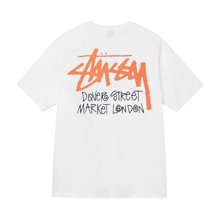 Stusy 2025 New 8 Men's and Women's Short sleeved T-shirt Summer Black and White Men's T-shirt Loose 270g (35)