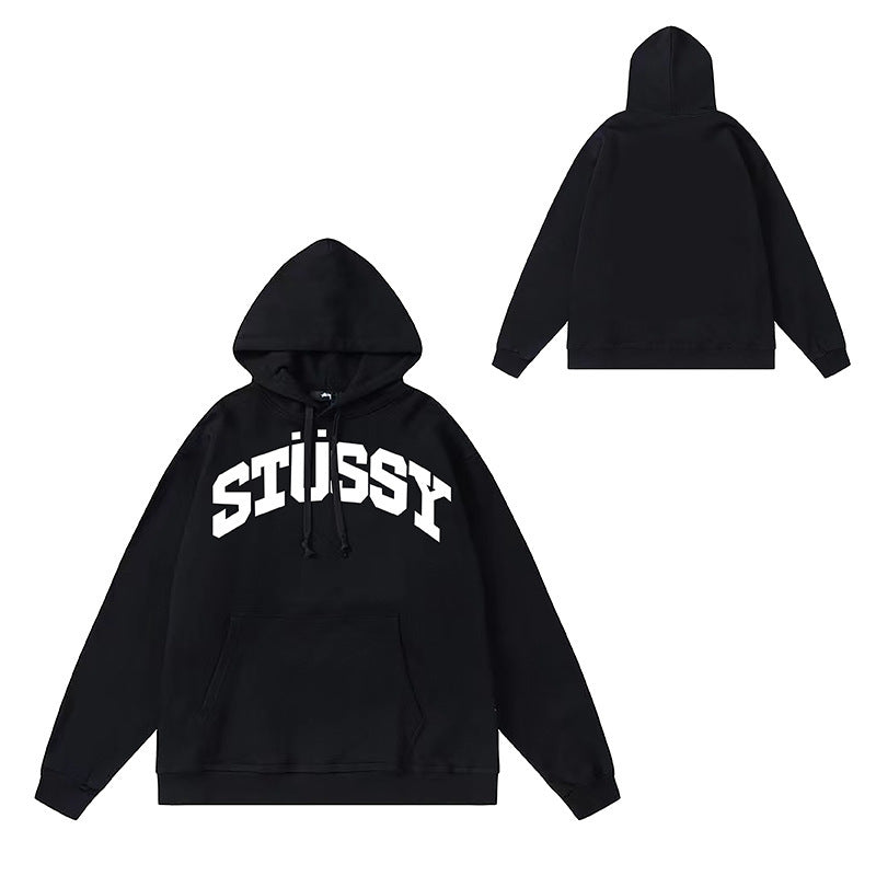Original label: One piece trendy brand SU Western hoodie hooded autumn and winter new letter dice black eight hat couple outfit (15)