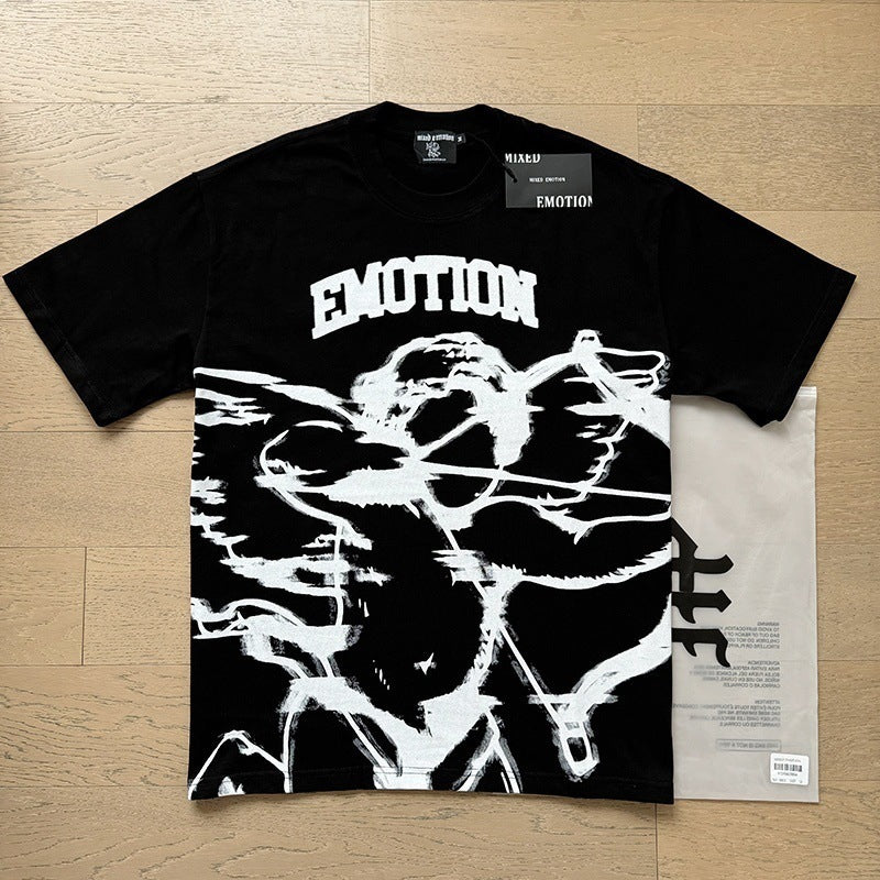MIXED EMOTION Vintage Cupid Graphic T-Shirt (Black)