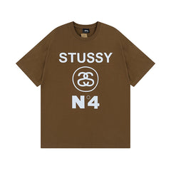 Original 2024 Spring/Summer New Trendy Brand Stu Classic Parade Printed Letter Men's and Women's Same Short Sleeve One Piece Hair Collection (16)