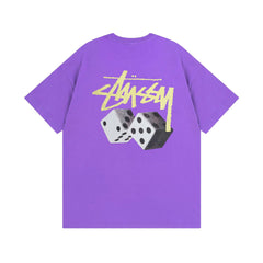Original 2024 Spring/Summer New Trendy Brand Stu Classic Parade Printed Letter Men's and Women's Same Short Sleeve One Piece Hair Collection (26)
