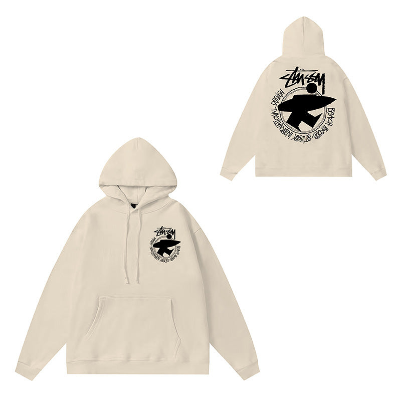 Original label: One piece trendy brand SU Western hoodie hooded autumn and winter new letter dice black eight hat couple outfit (12)