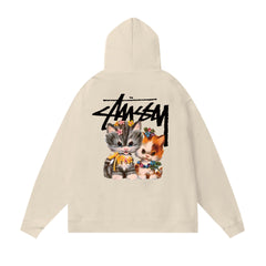 Autumn and winter new trendy brand Sutu West classic letter print parade hooded sweatshirt jacket cross-border (2)