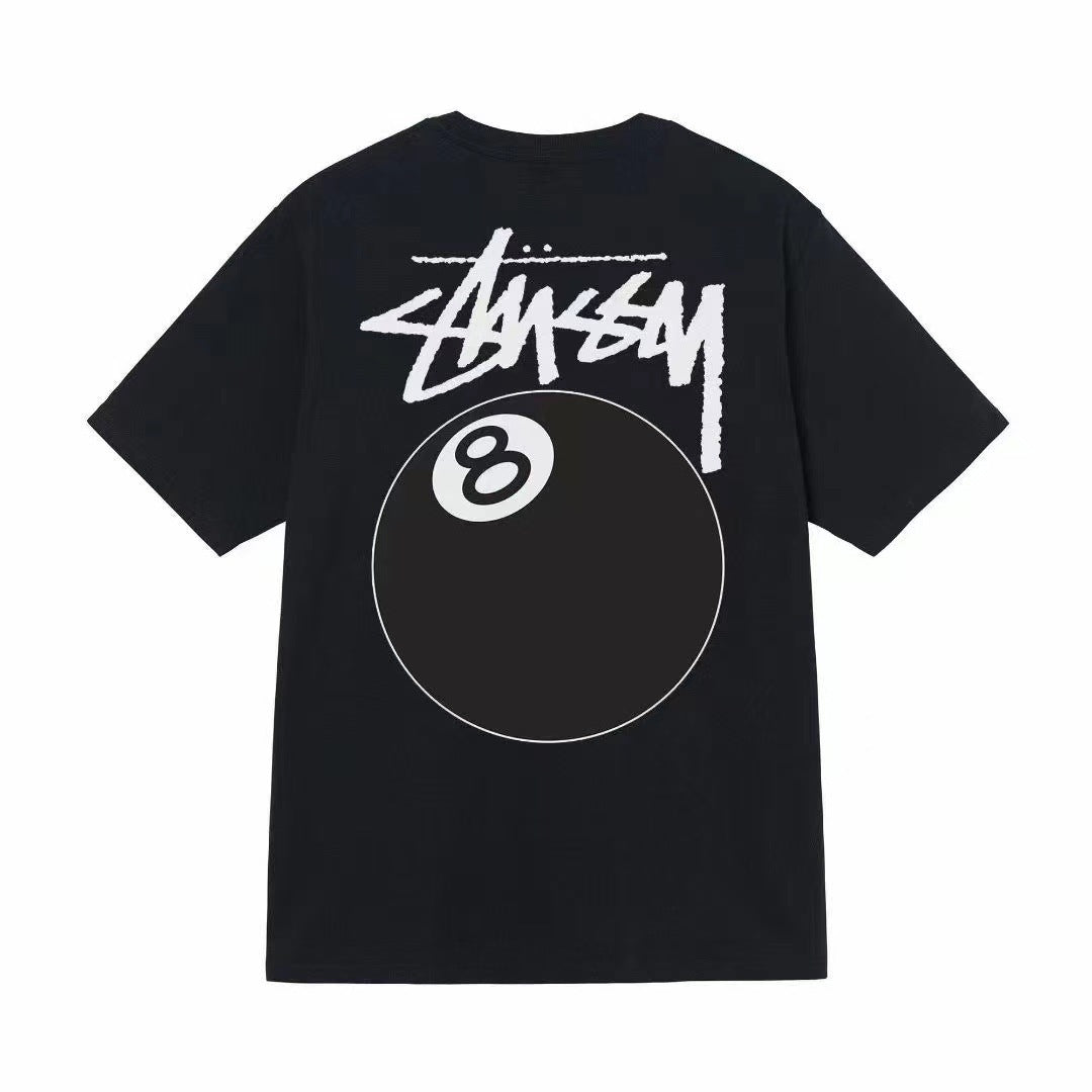 Stusy 2025 New 8 Men's and Women's Short sleeved T-shirt Summer Black and White Men's T-shirt Loose 270g (16)