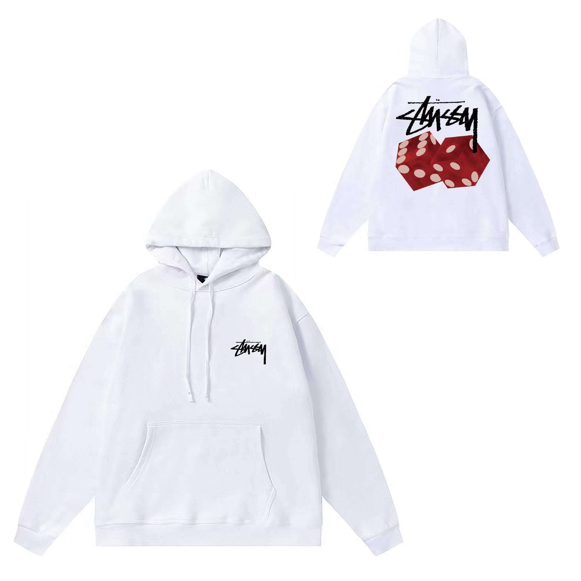 Original label: One piece trendy brand SU Western hoodie hooded autumn and winter new letter dice black eight hat couple outfit (19)