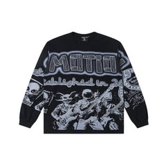 MIXED EMOTION Vintage Rock Band Graphic Long-Sleeve Tee