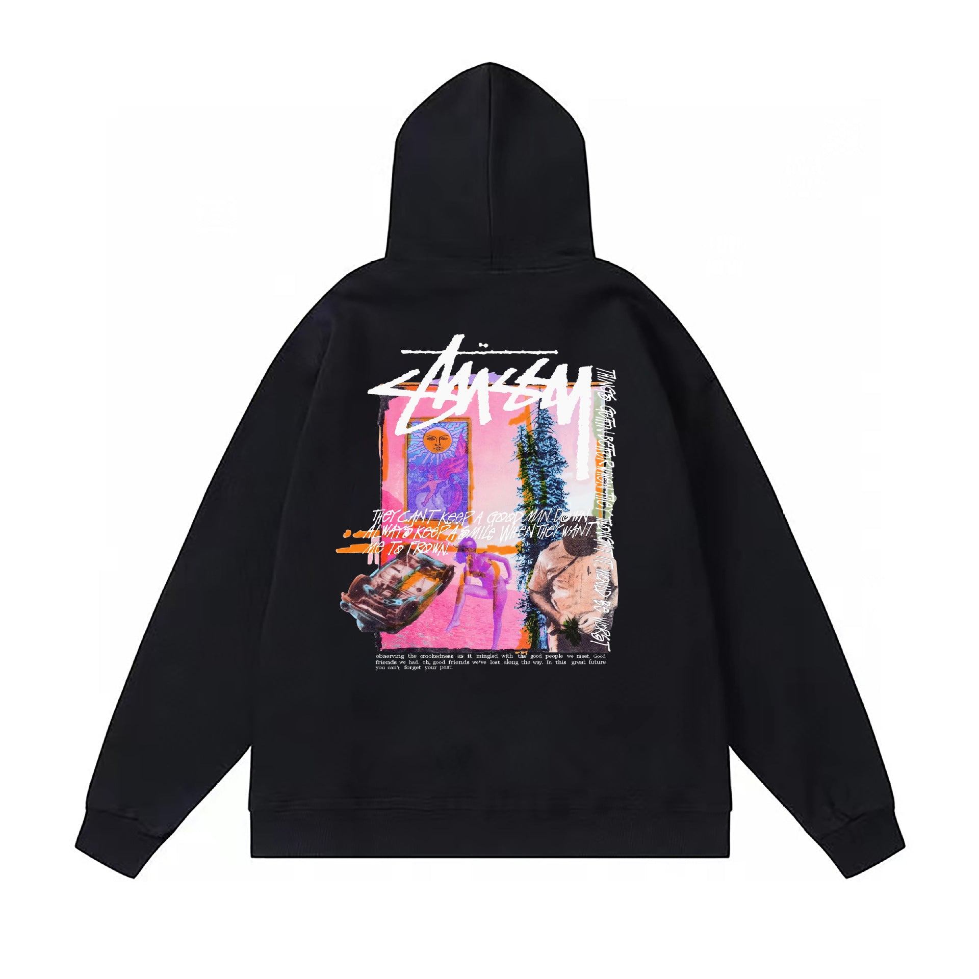 Original autumn and winter new trendy brand Sutu West classic letter print parade hooded sweatshirt jacket (19)