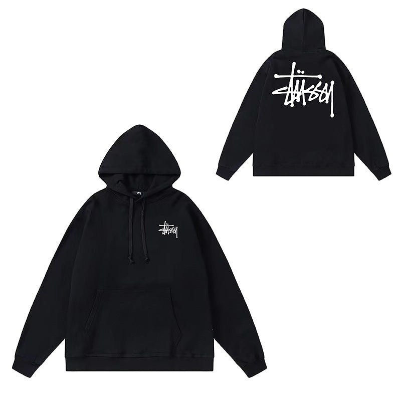 Original label: One piece trendy brand SU Western hoodie hooded autumn and winter new letter dice black eight hat couple outfit (5)