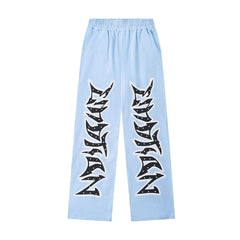 MIXED EMOTION Vintage Graphic Sweatpants (Light Blue)