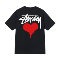 Stusy 2025 New 8 Men's and Women's Short sleeved T-shirt Summer Black and White Men's T-shirt Loose 270g (24)