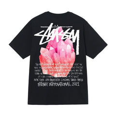 Stusy 2025 New 8 Men's and Women's Short sleeved T-shirt Summer Black and White Men's T-shirt Loose 270g (1)