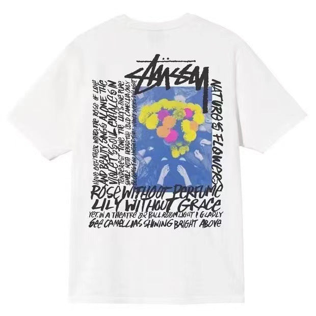 Stusy 2025 New 8 Men's and Women's Short sleeved T-shirt Summer Black and White Men's T-shirt Loose 270g (10)