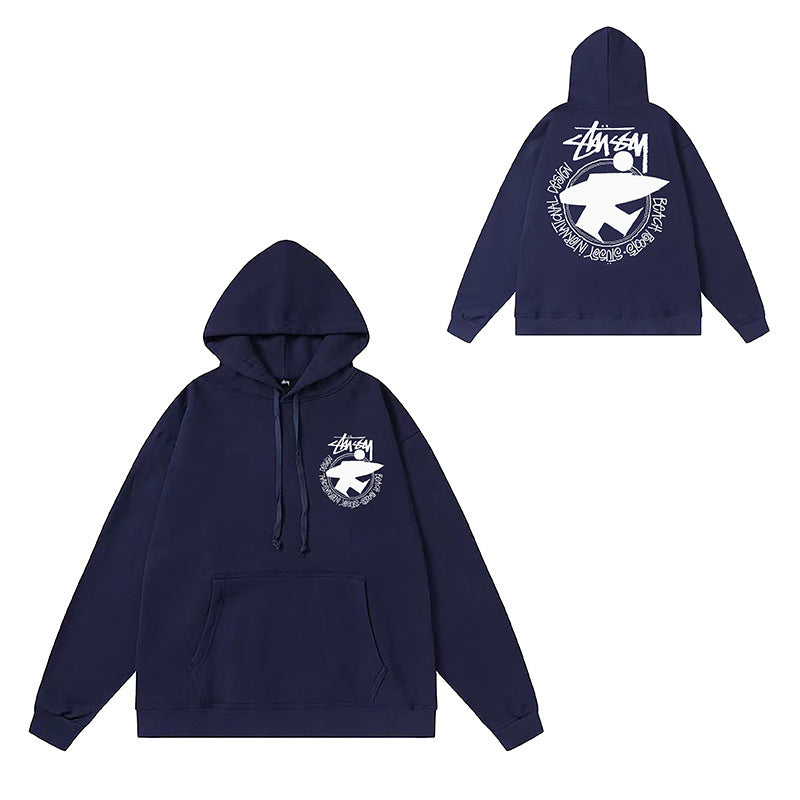 Original label: One piece trendy brand SU Western hoodie hooded autumn and winter new letter dice black eight hat couple outfit (11)