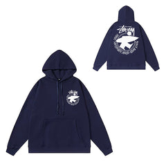 Original label: One piece trendy brand SU Western hoodie hooded autumn and winter new letter dice black eight hat couple outfit (11)