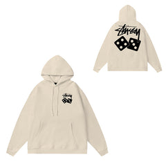 Original label: One piece trendy brand SU Western hoodie hooded autumn and winter new letter dice black eight hat couple outfit (13)