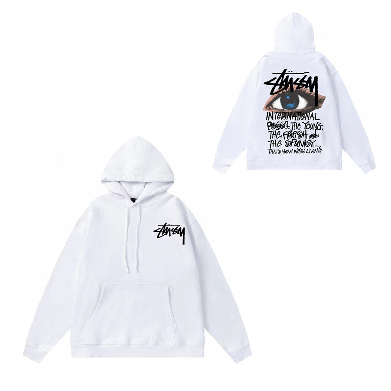 Original label: One piece trendy brand SU Western hoodie hooded autumn and winter new letter dice black eight hat couple outfit (13)