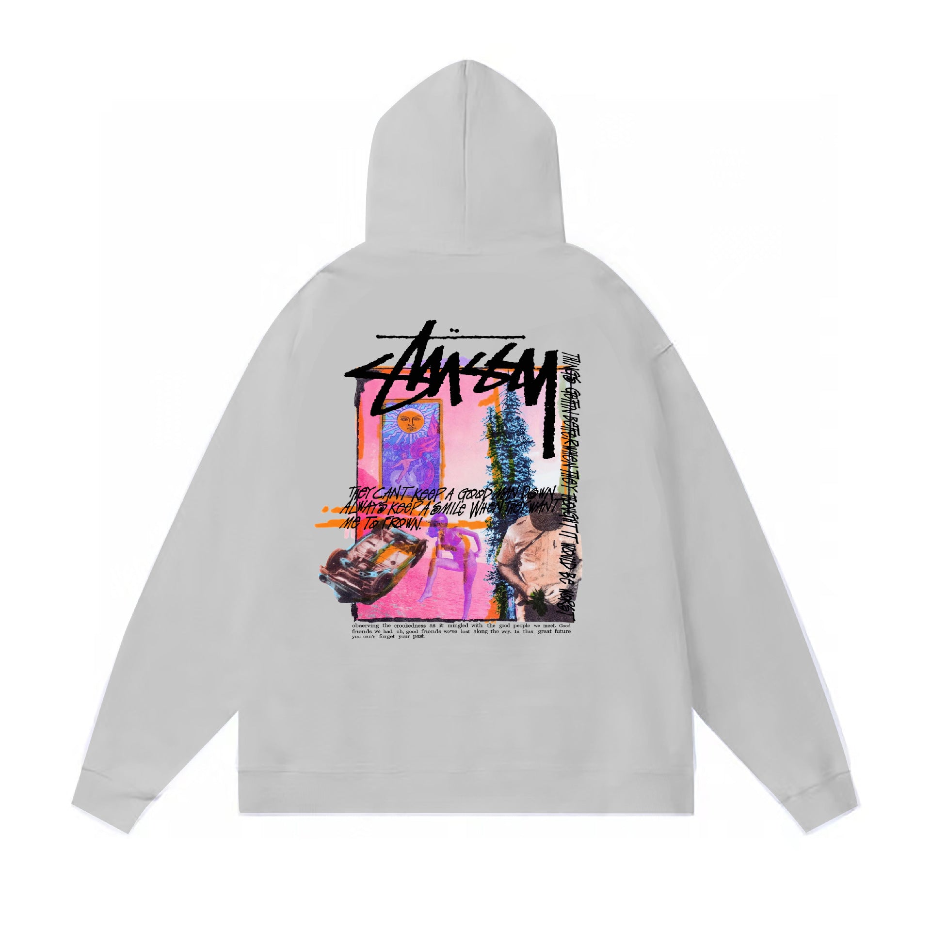 Original autumn and winter new trendy brand Sutu West classic letter print parade hooded sweatshirt jacket (20)