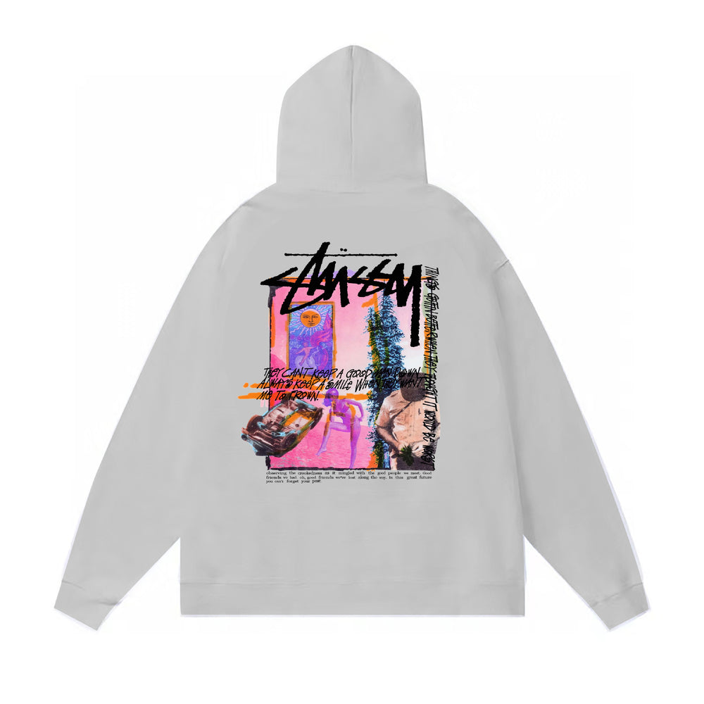 Original autumn and winter new trendy brand Sutu West classic letter print parade hooded sweatshirt jacket (20)