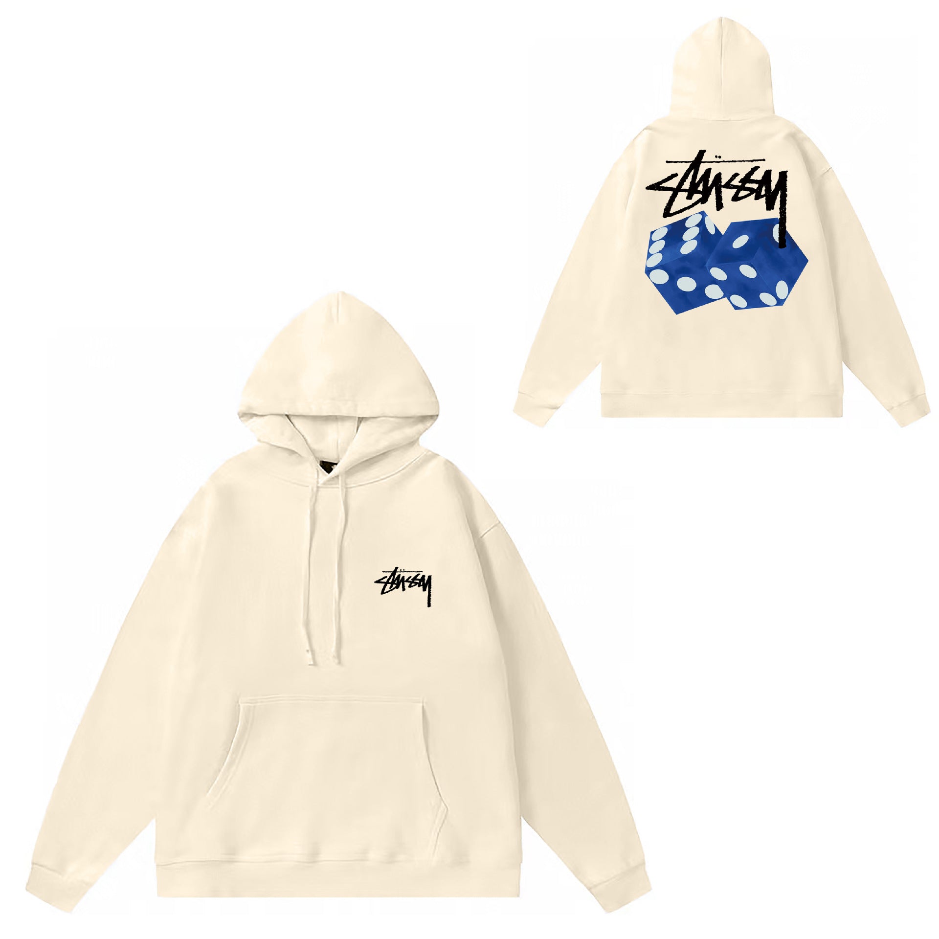 Original label: One piece trendy brand SU Western hoodie hooded autumn and winter new letter dice black eight hat couple outfit (20)