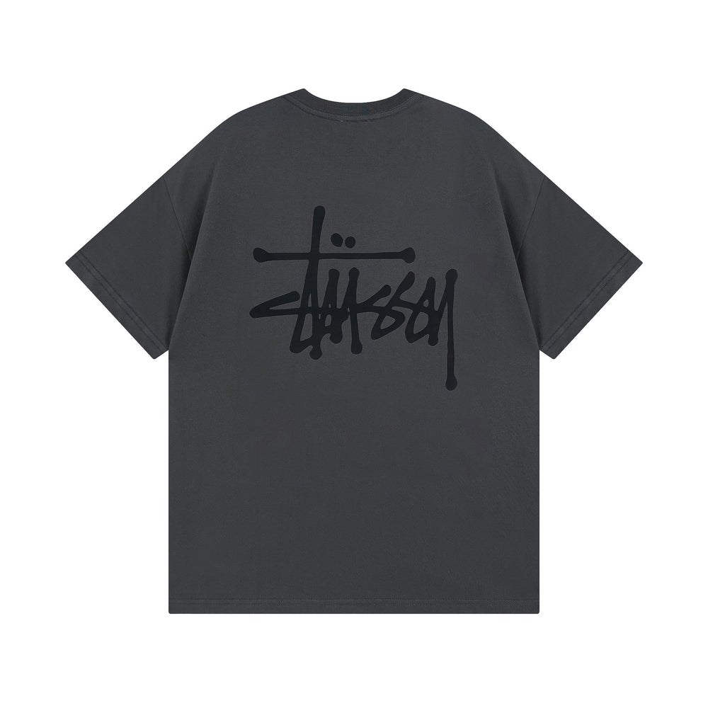 Original 2024 Spring/Summer New Trendy Brand Stu Classic Parade Printed Letter Men's and Women's Same Short Sleeve One Piece Hair Collection (12)