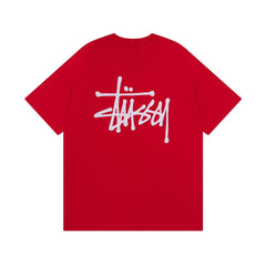 Original 2024 Spring/Summer New Trendy Brand Stu Classic Parade Printed Letter Men's and Women's Same Short Sleeve One Piece Hair Collection (13)