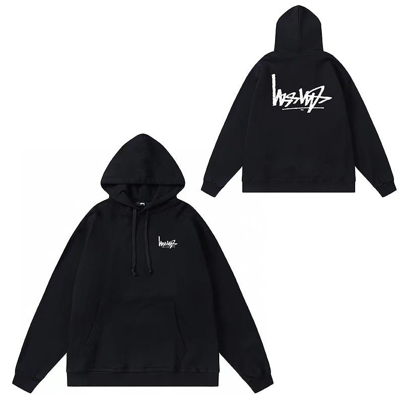 Original label: One piece trendy brand SU Western hoodie hooded autumn and winter new letter dice black eight hat couple outfit (17)